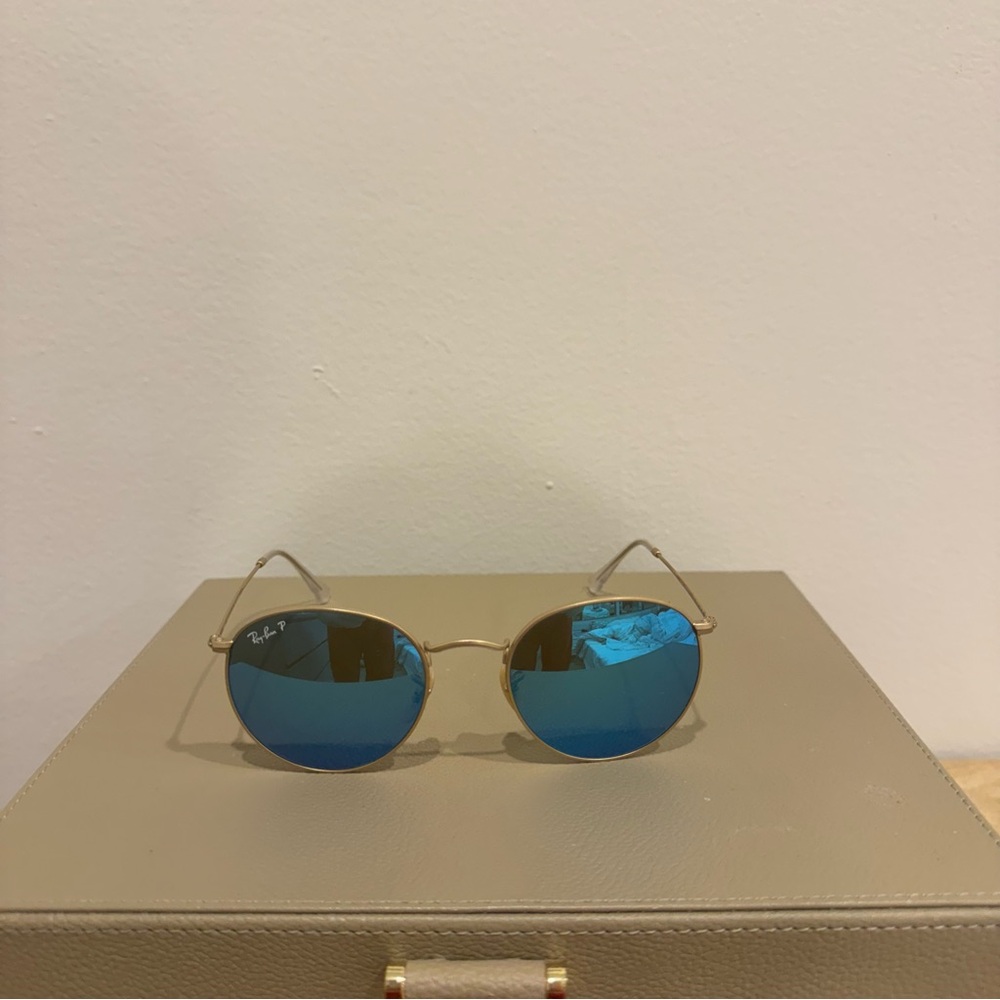 Ray-Ban Blue and Gold Sunglasses